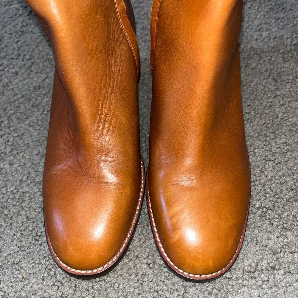 Tan Leather Knee-High Boots - Picture 4 of 12